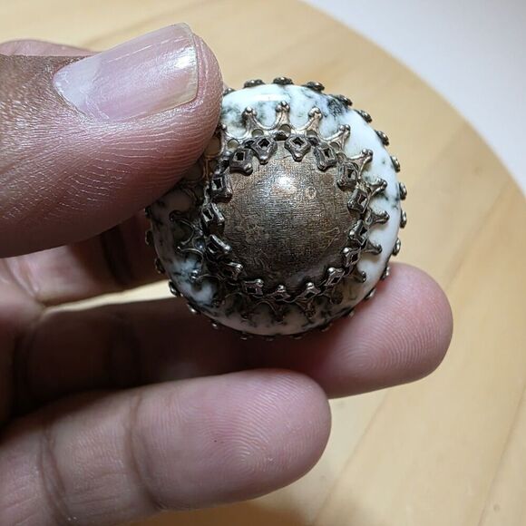 Vintage Ollipop USA Adjustable Fashion Designer Ornate Statement Cocktail Ring - Picture 11 of 12